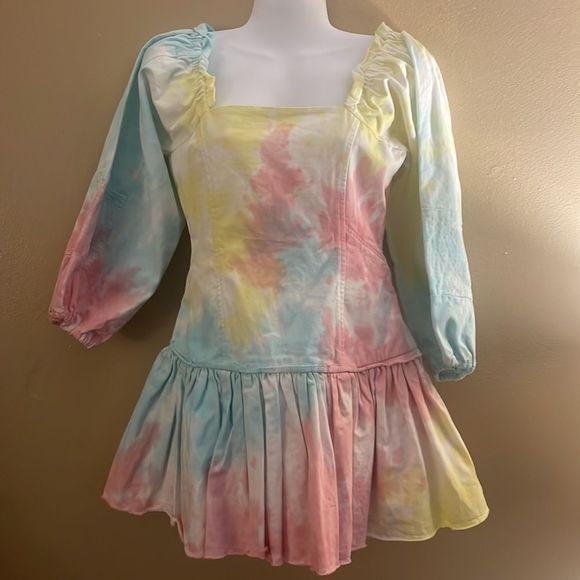 New LoveShackFancy Chai Mini Dress 
Rainbow Radical Tie Dye Size Small - Picture 8 of 12